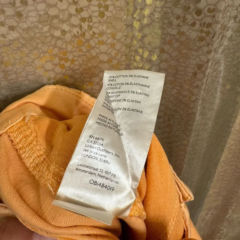 Free People Addy Wide Leg Chino Pants Pastel Light Orange Size 4 NWOT - Picture 9 of 14